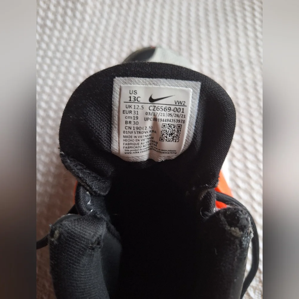 Nike Kids' Sneakers in Orange, Black, and Gray